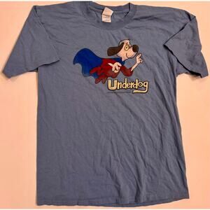 Y2K Underdog Cartoon Graphic T-Shirt Blue Size L Unisex Adult 00s Cotton